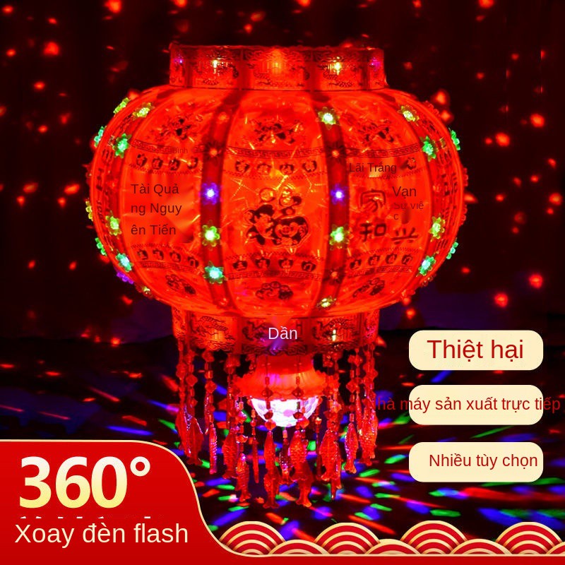 Đèn led đầy màu sắc của Năm mới lồng xoay tròn Phong cách Trung Quốc chùm pha lê điện đám cưới tân gia trang tr