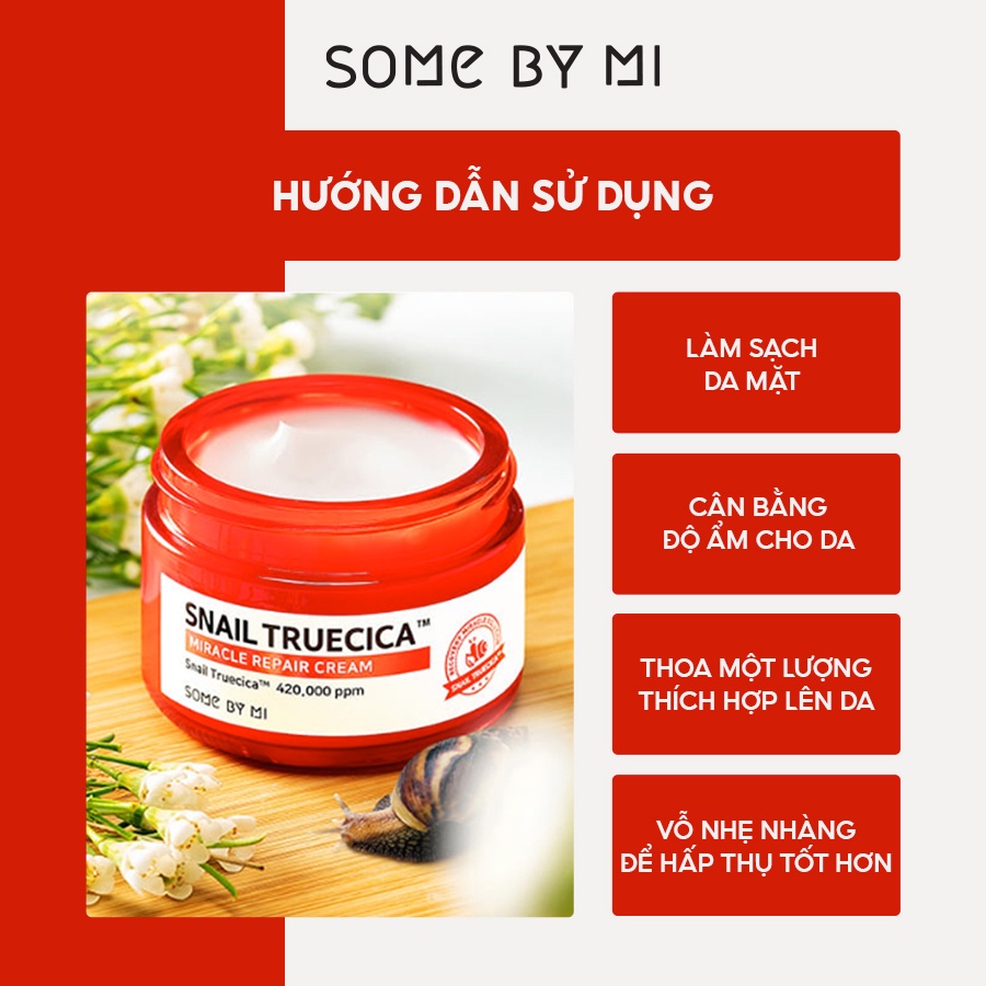 Kem Dưỡng Phục Hồi Da Chuyên Sâu Somebymi SNAIL TRUECICA MIRACLE REPAIR CREAM 60g