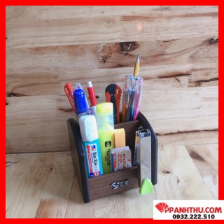 KHAY KỆ CẮM BÚT GỖ XOAY - 1016