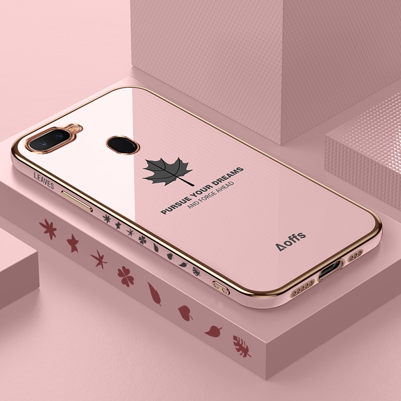 Ốp điện thoại Koosuk silicon mềm hình lá phong cho OPPO A7 A5S A12 A12E F9 Pro A5 A9 2020 A8 A91 A31 A3S A7X AX7 AX5S