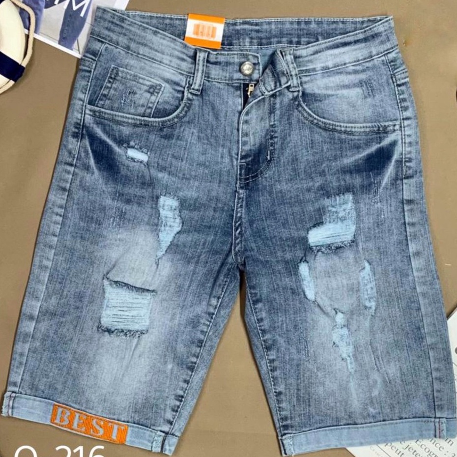 Quần short jean nam, Quần Lửng Nam Jean thời trang cao cấp  Carollstore 07