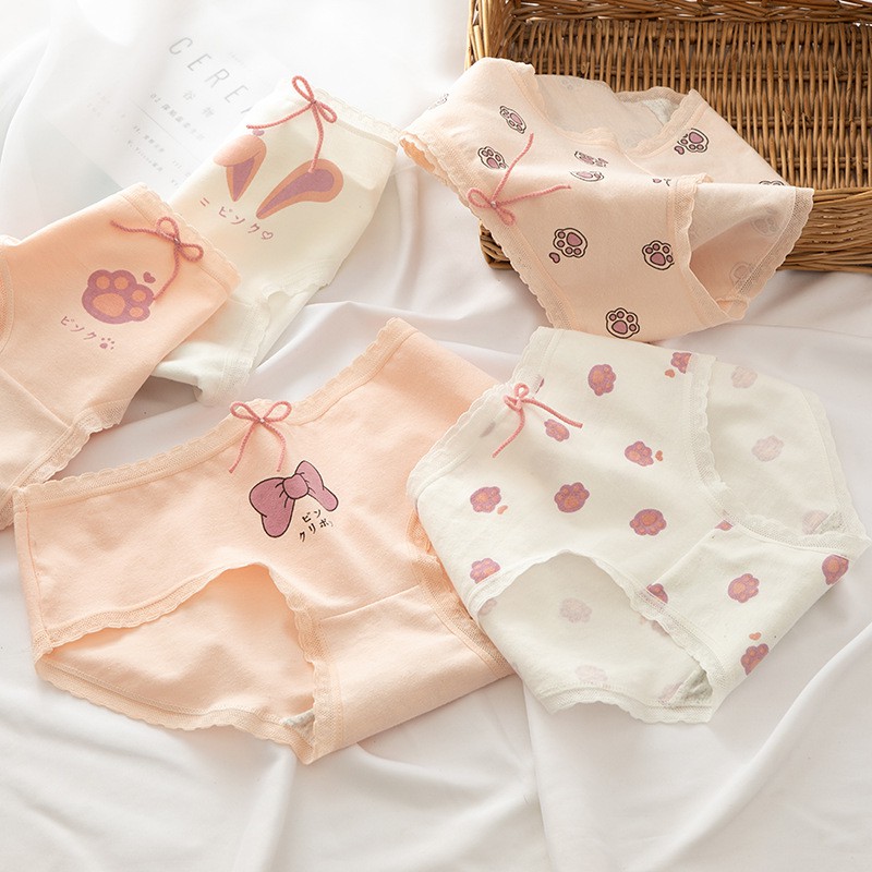 Quần Lót Nữ Sexy Đính Nơ Họa Tiết Chân Mèo Cute H312 | BigBuy360 - bigbuy360.vn