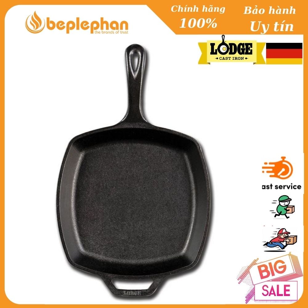 LODGE - CHẢO GANG CAO CẤP HÌNH VUÔNG - 26CM - HÀNG NHẬP MỸ