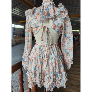ĐẦM HOA BÈO CUTOUT LƯNG