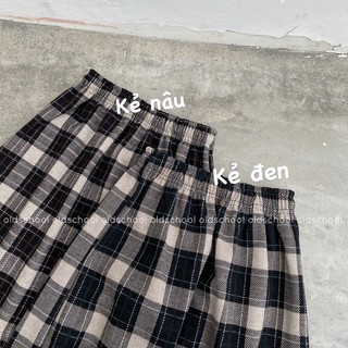 CHÂN VÁY DẠ KẺ ULZZANG (ảnh thật/sẵn/video)