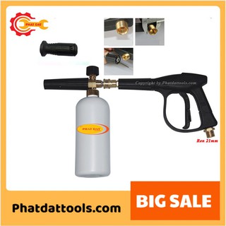 Combo Bình Phun Bọt Tuyết và Súng Xịt Rửa Xe Cho Máy Rửa Xe Mini-Tặng kèm đầu nối nhanh