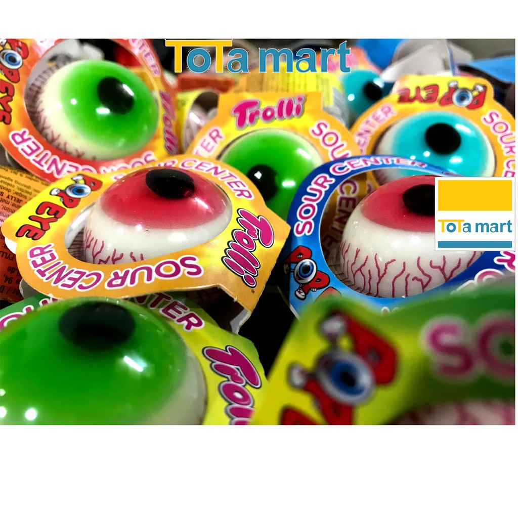 (hsd 01/2023) Kẹo con mắt Halloween Trolli Pop eye của Đức lẻ 1 cái.