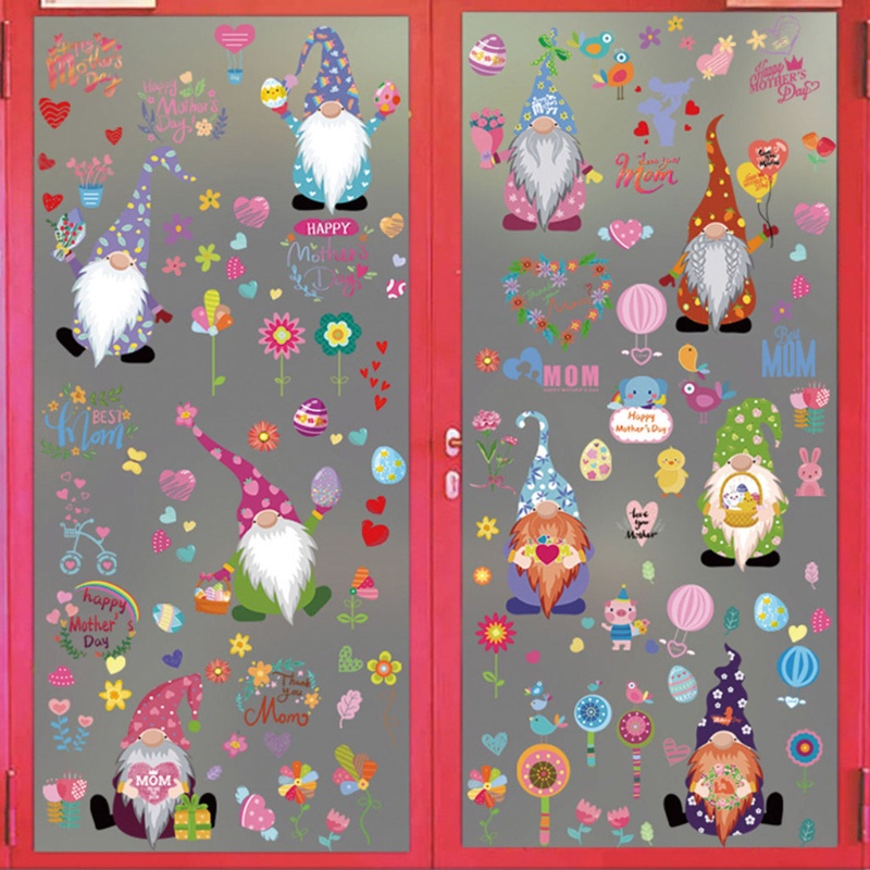 Set 9 Tấm Đề Can Dán Kính Cửa Sổ In Chữ Mother 'S Day Trang Trí Nhà Cửa