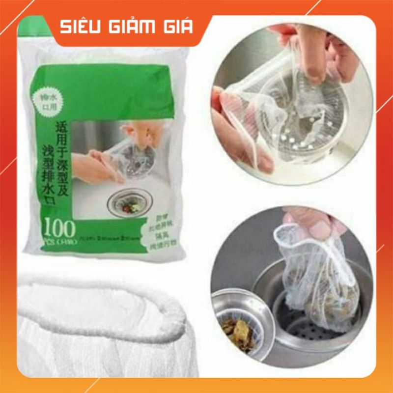 100c túi lọc rác bồn rửa chén_ túi rác tự phân hủy