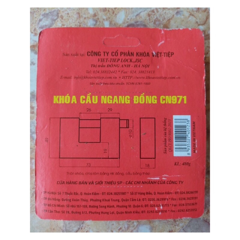 ổ khoá việt tiệp cầu ngang ( có sao chép thêm chìa , 4k - 5k 1 chìa )