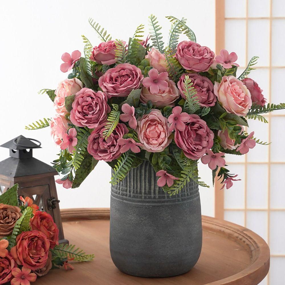 Bó Hoa Nhân Tạo Sống Động Như Thật Dùng Trang Trí Nhà Cửa DIY