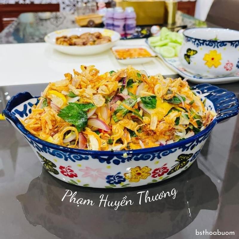 Bộ Bát Đĩa Chén Sứ Ăn Cơm Hoạ Tiết Hoa Bướm Thổ Cẩm Decor Phong Cách Bắc Âu Set Bát Đĩa Ăn Cao Cấp