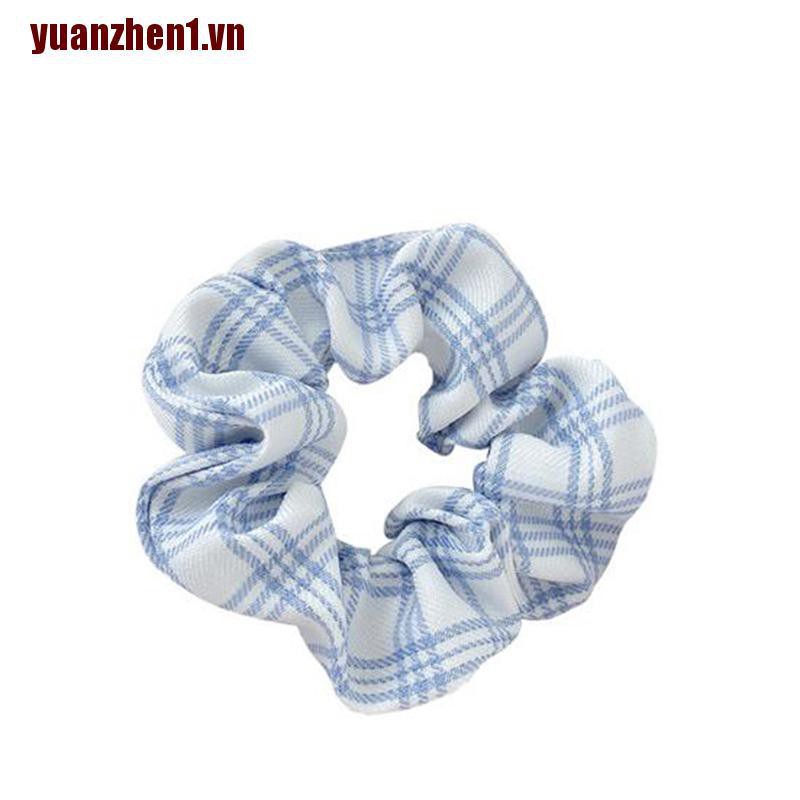 Dây Cột Tóc Co Giãn Họa Tiết Kẻ Sọc Phong Cách Hàn Quốc YUANZHEN1