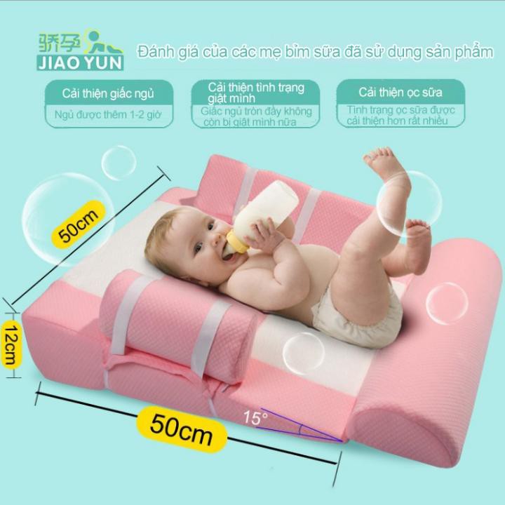 Đệm chống trào ngược cho trẻ sơ sinh CoolFoam Japan xanh - The Royal's Furniture