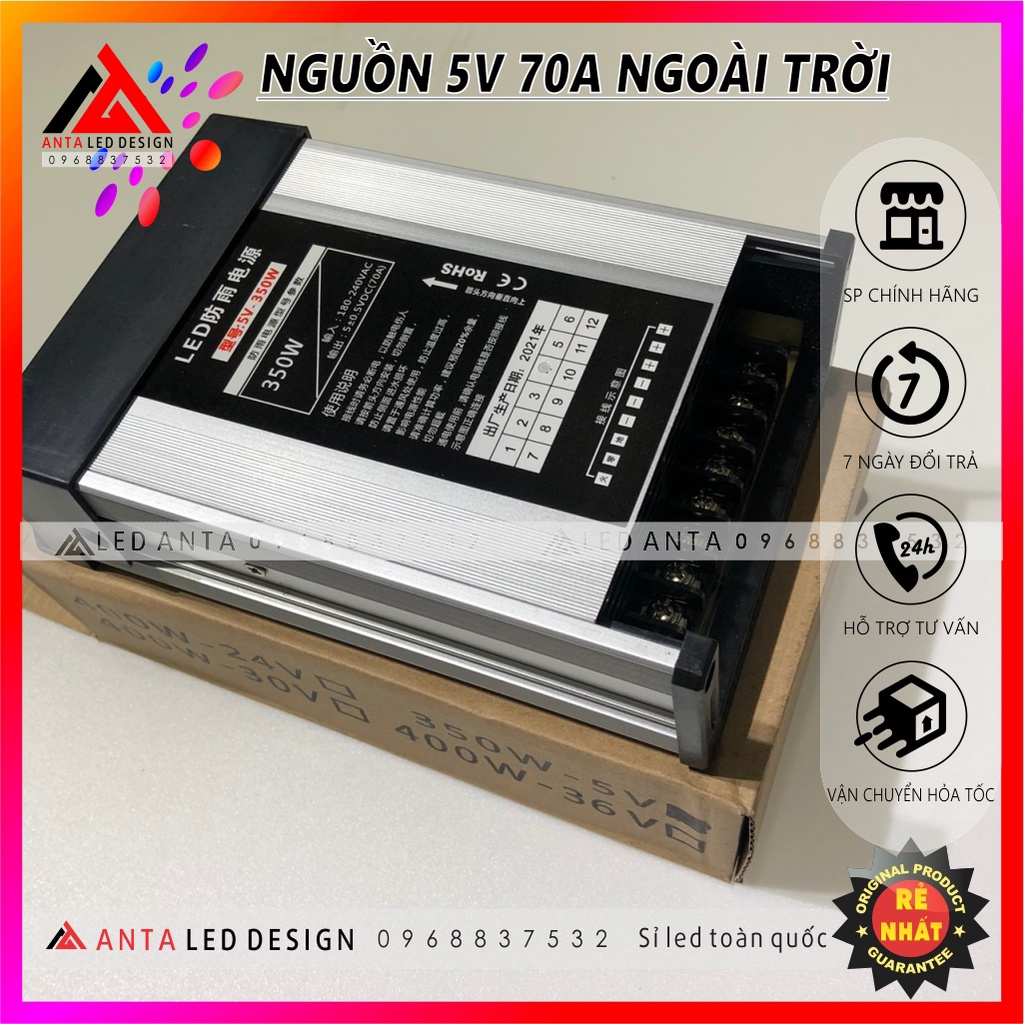 Nguồn 5V - 70A ngoài trời chuyên dụng dùng cho LED