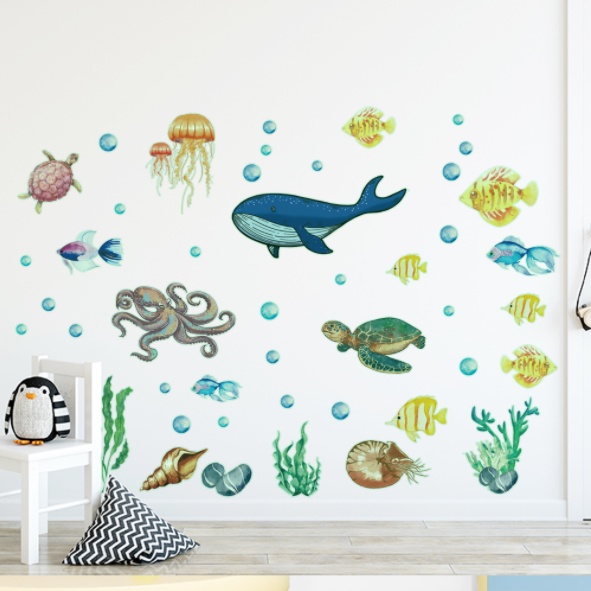 Decal trang trí tường - Những sinh vật dưới đáy biển