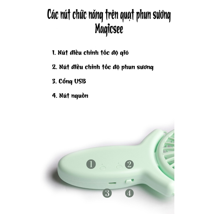 Quạt phun sương cầm tay mini đa năng Magicsee tích hợp 6 trong 1