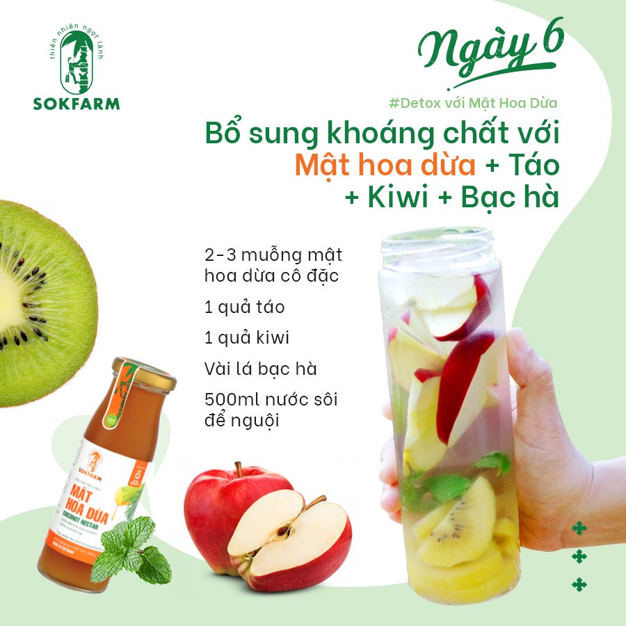 MẬT HOA DỪA SOKFARM 65gr - LÁ TÍA TÔ