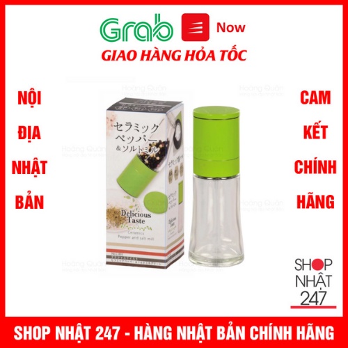 [Hỏa Tốc HN] Dụng cụ xay tiêu lưỡi sứ nắp xanh Nội địa Nhật Bản