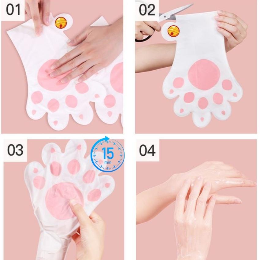 Mặt Nạ Tay Chân Hình Mèo Hỗ Trợ Dưỡng Ẩm và Làm Trắng Da MOLYNA