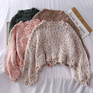 Áo len vạt tua rua xinh xắn