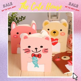 Sổ tay mini/ sổ ghi chú cho bé hình gấu mèo cute có dòng kẻ