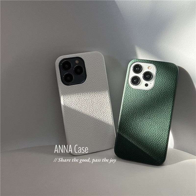 Ốp Điện Thoại Da Siêu Mỏng Màu Trà Xanh Retro Cho iphone 13 promax 12 11 x xr xs max 7plus 8 plus SE 2