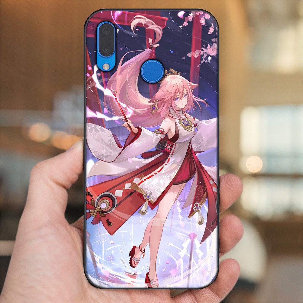 Ốp lưng Huawei Nova 3, Nova 3i, Nova 3e, P20 Lite viền đen in hình Yae Miko Genshin Impact