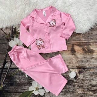 Bộ Pijama phi lụa Thái Tuấn bé gái