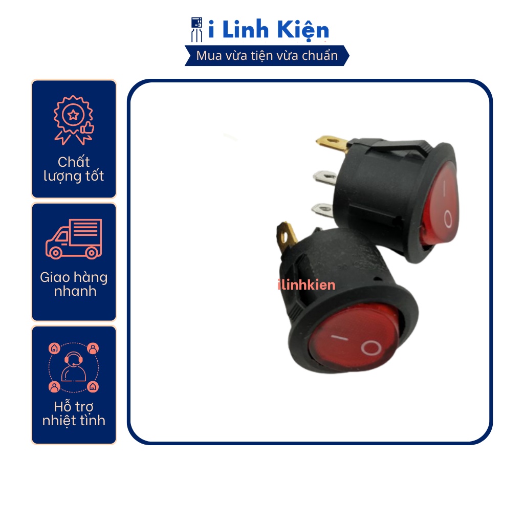 Công tắc bập bênh tròn KCD1-105 6A250V 3P có đèn