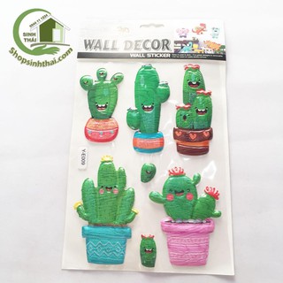 Miếng dán nổi 3d hình cây xương rồng