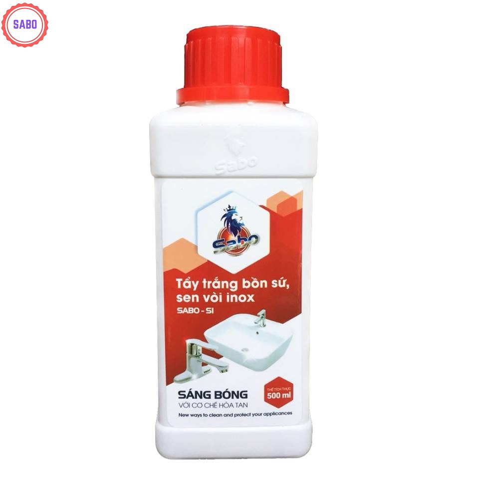 Tẩy trắng bồn cầu, inox sen vòi, gạch men, rỉ sét chai Sabo-si 500ml không mùi, tẩy siêu nhanh, siêu sạch, cực mạnh