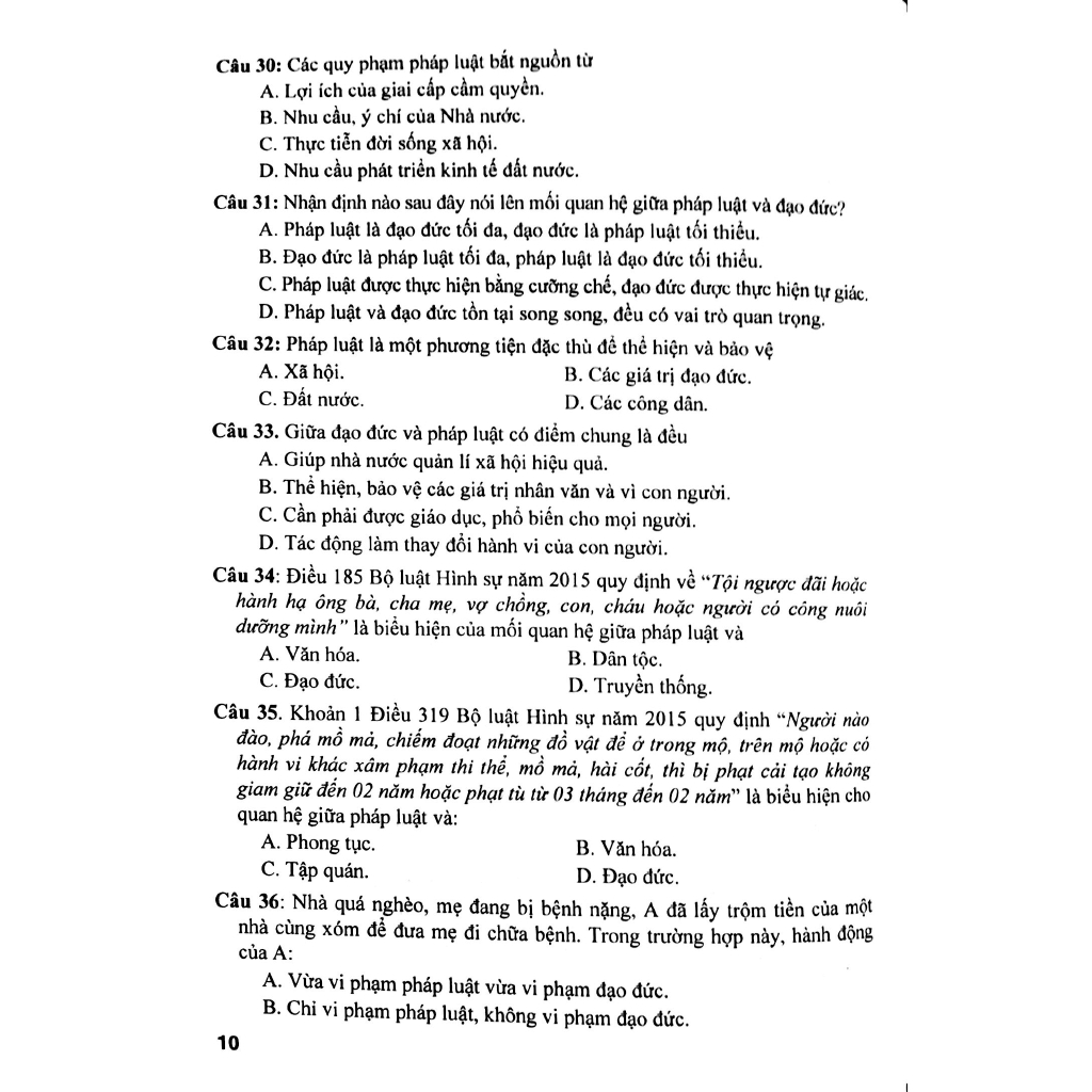 Sách - Câu Hỏi & Bài Tập Trắc Nghiệm Giáo Dục Công Dân