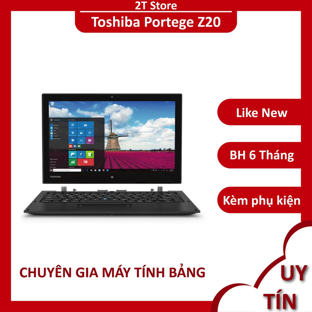 Laptop 2 trong 1 Toshiba Z20 8GB RAM siêu mượt, màn tháo rời được, pin trâu