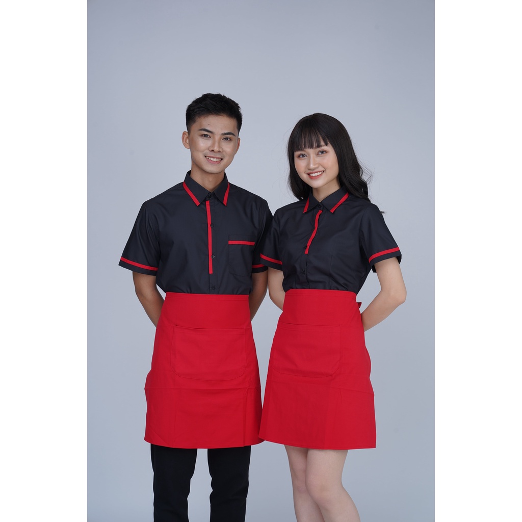 [Hàng loại 1] Tạp dề NGắn phục vụ Tạp dề phục vụ nhiều túi Tạp dề đồng phục Tạp dề nhân viên sẵn hàng TD-Nửa-D