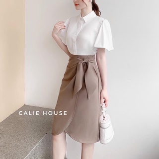 ⚡️bán sỉ⚡️chân váy chéo tà thắt nơ 2 màu đen nâu