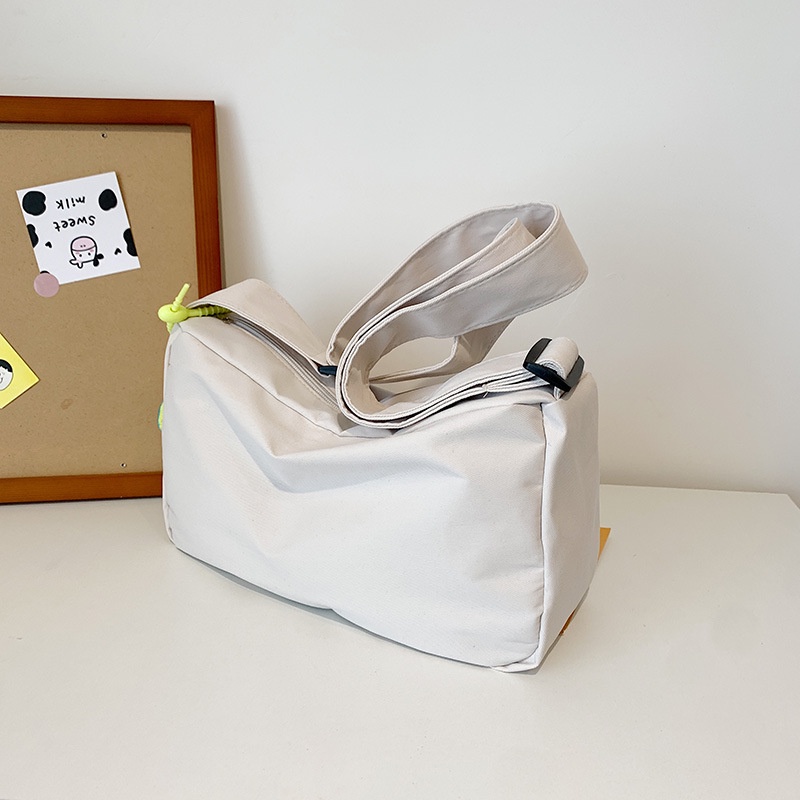 Túi xách vải bạt màu trơn sức chứa lớn thời trang nữ 2022