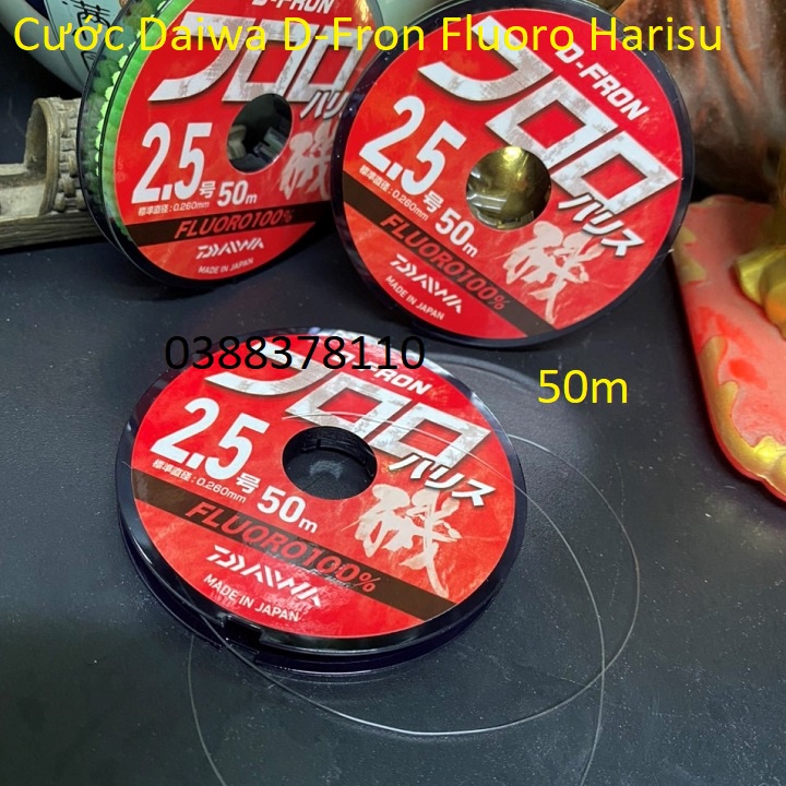 [ Chính Hãng Công Ty ] Dây Cước Câu Cá Daiwa D-Fron Fluoro Harisu 50m