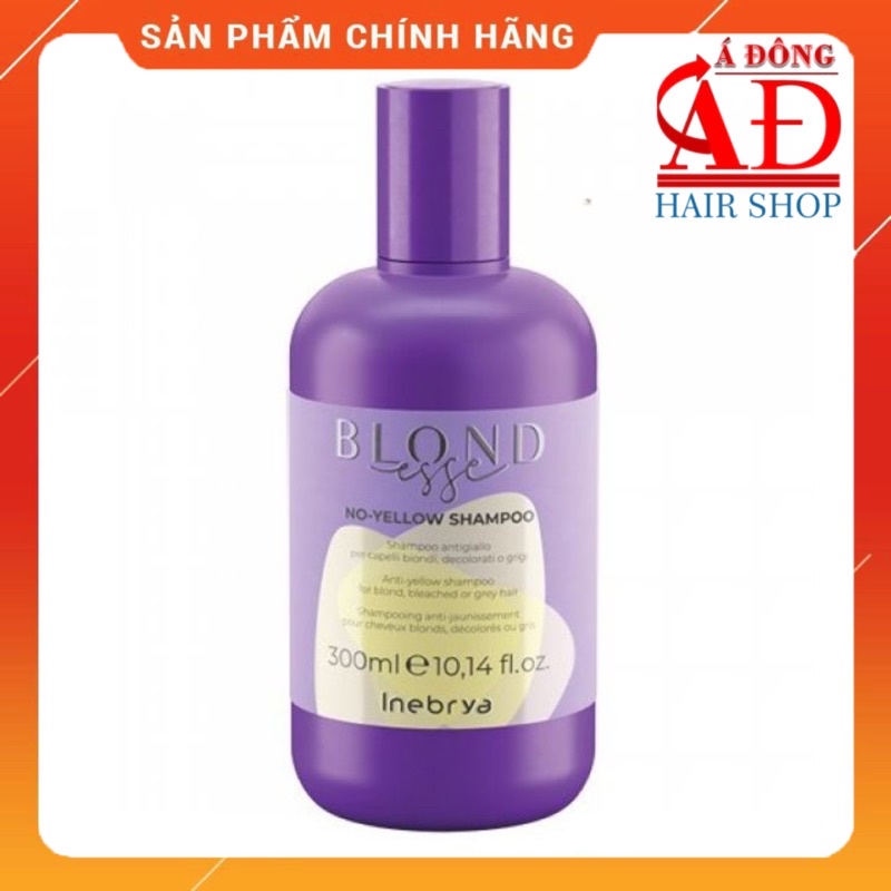 [+Tặng mũ trùm][Mẫu mới 2022] Dầu gội khử vàng, cam Inebrya Ice Cream No Yellow, Orange 300ml/1000ml (ITALY)