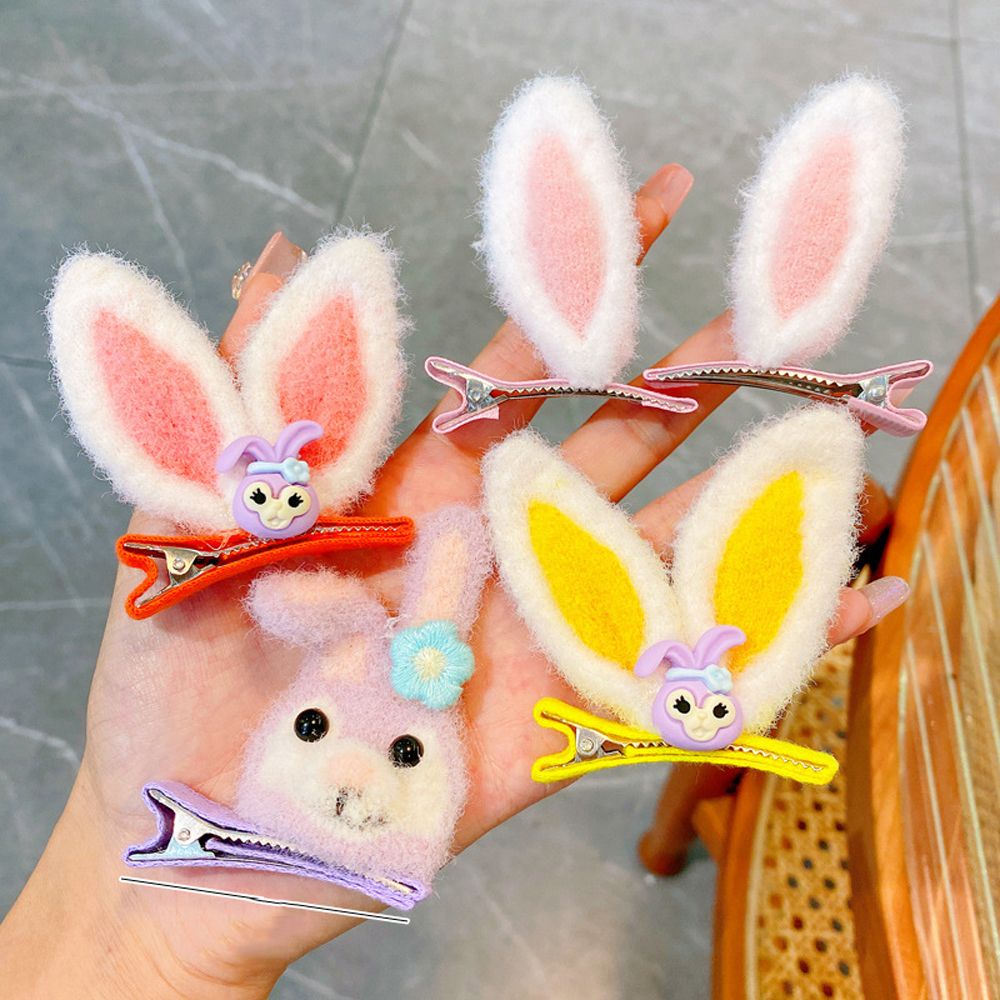 Kẹp tóc hình tai thỏ bằng vải bông dễ thương dành cho bé gái