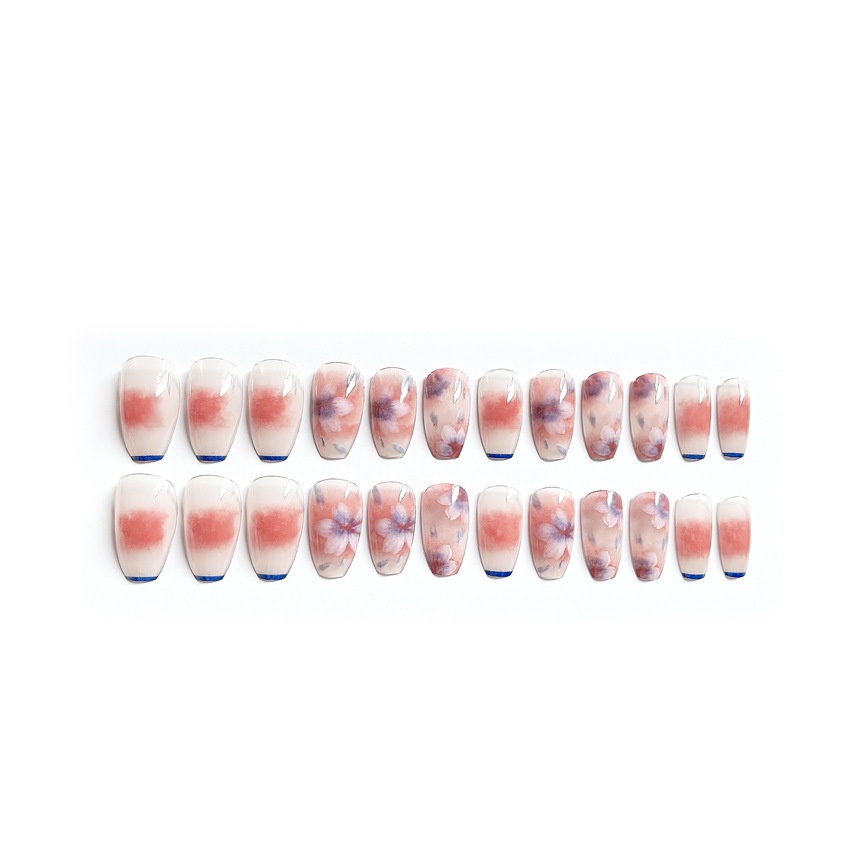 Set 24 móng tay giả sơn hoa thời trang sang chảnh Jojo Y21 móng giả nailbox thiết kế rẻ đẹp kèm keo tự làm tại nhà