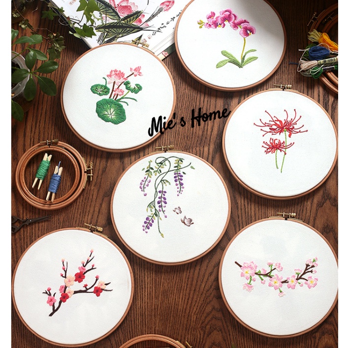 Kit thêu tay - DIY Bộ nguyên liệu thêu tranh HOA  XUÂN / MIE HANDMADE