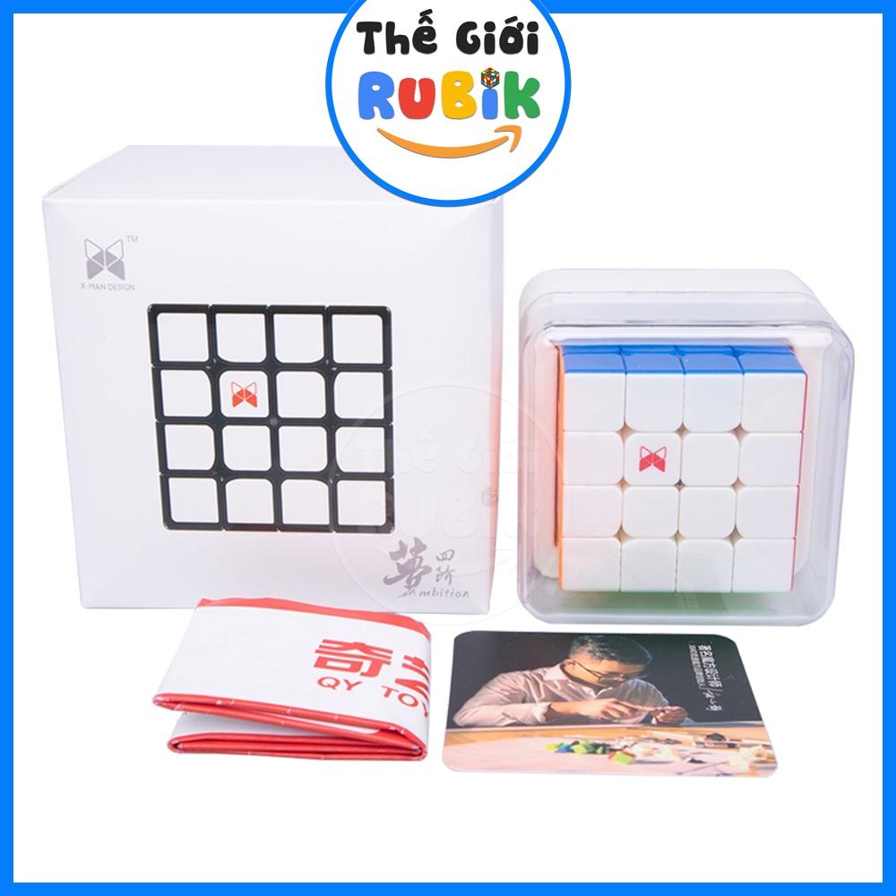 Rubik 4x4 QiYi X-Man Ambition 4x4x4 M XMan XMD Rubic Có Nam Châm 4 Tầng Cao Cấp| Thế Giới Rubik