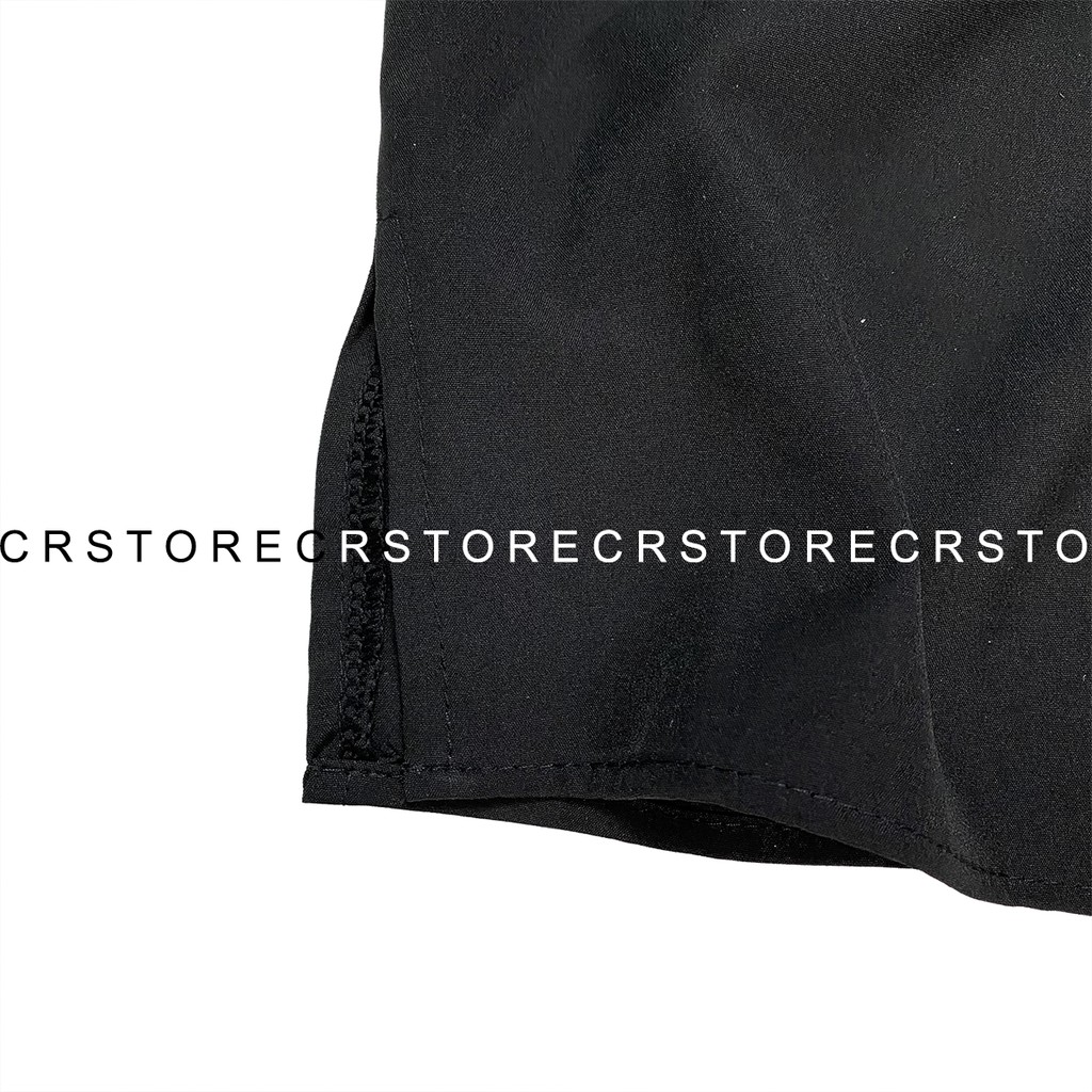 Áo Sơ Mi Tay Lỡ Cổ Vest CR MEN đen trắng unisex nam nữ trơn vải lụa mềm | BigBuy360 - bigbuy360.vn