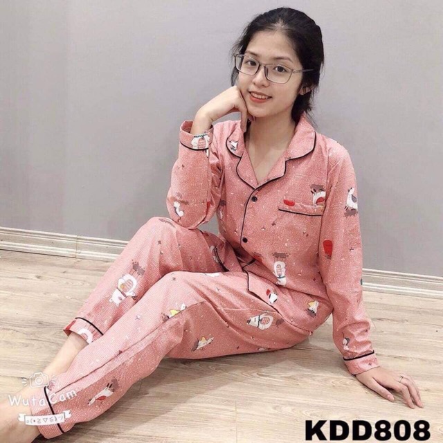 Bộ pijama kate thái tay dài quần dài siêu đẹp giá xưởng | WebRaoVat - webraovat.net.vn