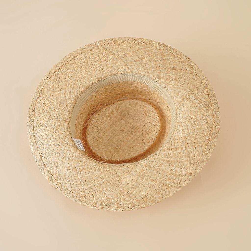 Mũ porkpie dáng panama cói loại xịn người tình porkpie, nón cói đi biển cao cấp