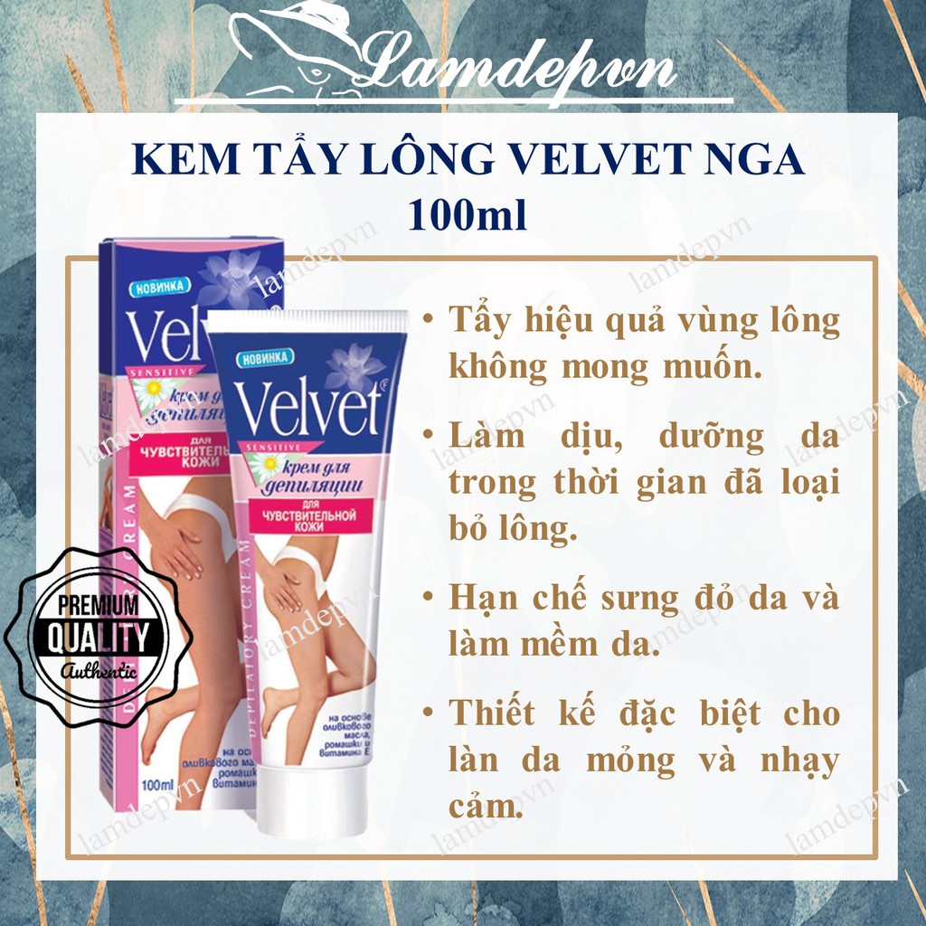 Kem Tẩy Lông Và Dưỡng Ẩm Velvet Cho Vùng Tay, Chân Nga