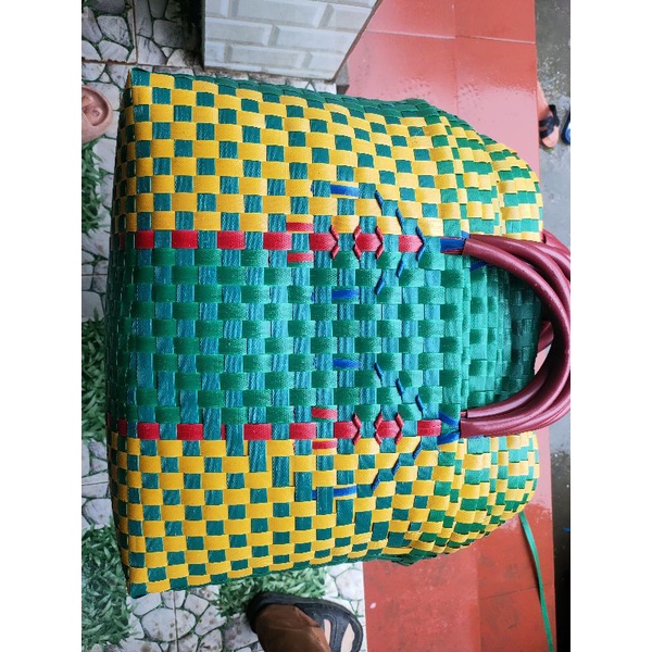 Làn đi chợ size trung, giỏ xách đan tay KT 35 x 15 x 26 cm