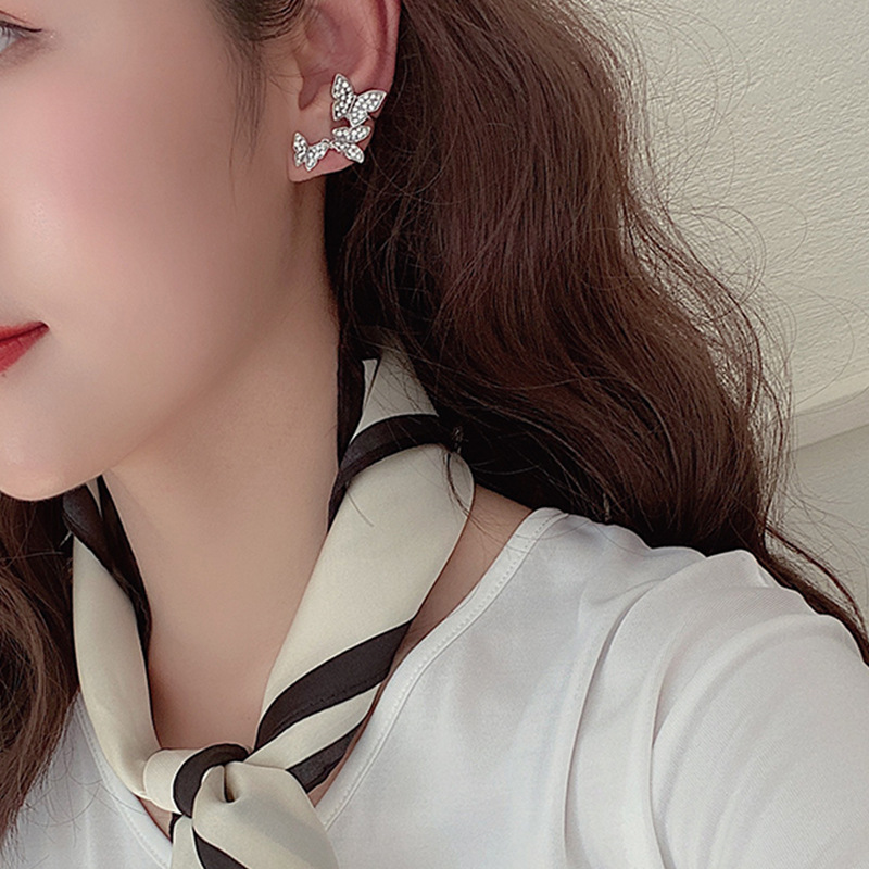 Hoa tai MANYUE hình bướm đính đá thời trang cho nữ
