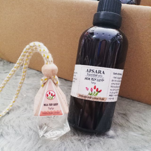 Combo 2 lọ tinh dầu (1 treo + 1 xông 100ml) hương hoa tulip. Tinh dầu xông giúp giảm căng thẳng, khử uế, phòng bệnh